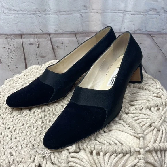 Pancaldi suede satin vintage pumps made in Italy size 37 - Picture 2 of 9